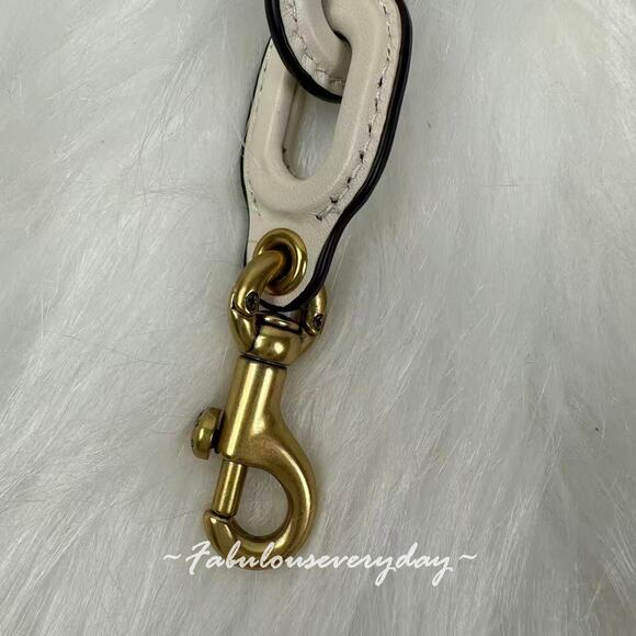 Coach Leather Covered Chain Strap Crossbody Replacement In Gold/Chalk C8314 NWT - Picture 5 of 6